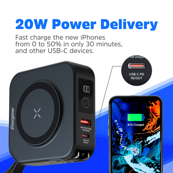 Зовнішній акумулятор (Power Bank) Energizer Magnetic Wireless QM10001AC