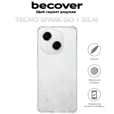 Чохол BeCover Anti-Shock для Tecno Spark Go 1 (KL4) Clear 712782