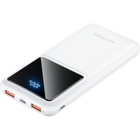 Зовнішній акумулятор (Power Bank)Vention 10000mAh 22.5W 3A PD,QC3.0, Micro-USB,USB-C,2xUSB-A, LED Display,White