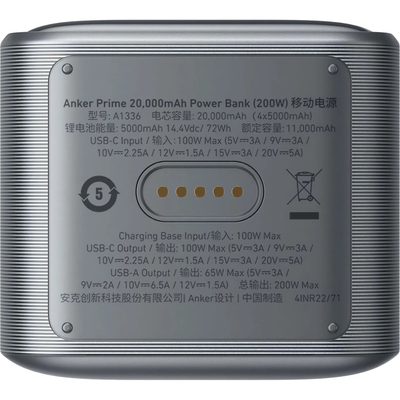 Зовнішній акумулятор (павербанк) Anker 735 Prime 20000mAh 200W Black (A1336011)