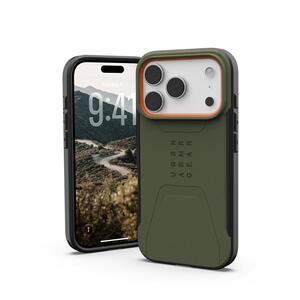 Чохол UAG для iPhone 17 Pro, Civilian MagSafe, Olive/Orange 114545117297