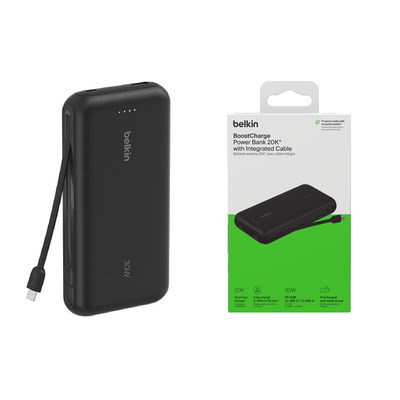 Зовнішній акумулятор (павербанк) Belkin BoostCharge 20000 mAh 30W with USB-C Black (BPB024HQBK)