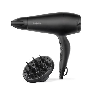 Фен Babyliss, 2000Вт, 2 режими, іонізація, хол. обдув, 2 насадки, чорний