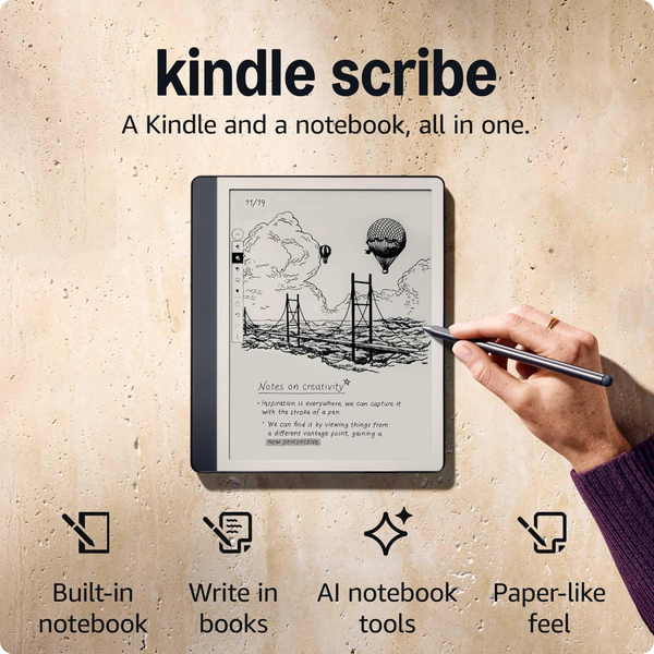 Електронна книга з підсвічуванням Amazon Kindle Scribe 1st Gen. 2024 16Gb Tungsten (B0CZ9VFQ2P)