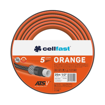 Шланг садовий Cellfast ORANGE, 1/2', 50 м, 5 шарів, до 24 Бар, -10…50°C