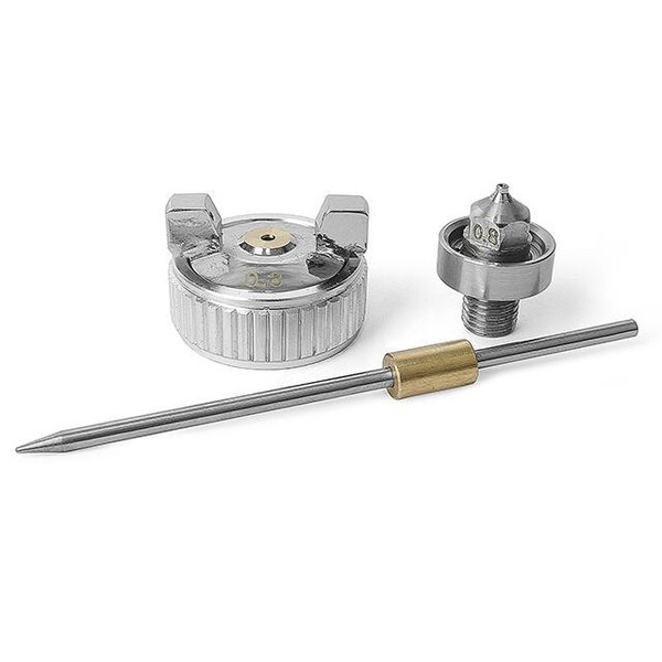 Комплект форсунки 0.8мм для фарбопульта HVLP РТ-0101 (форсунка, повітряна головка, голка) INTERTOOL PT-2002