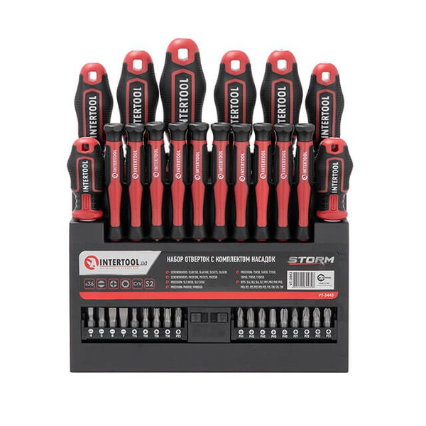 Набір викруток з комплектом насадок 36 од., STORM INTERTOOL VT-3443