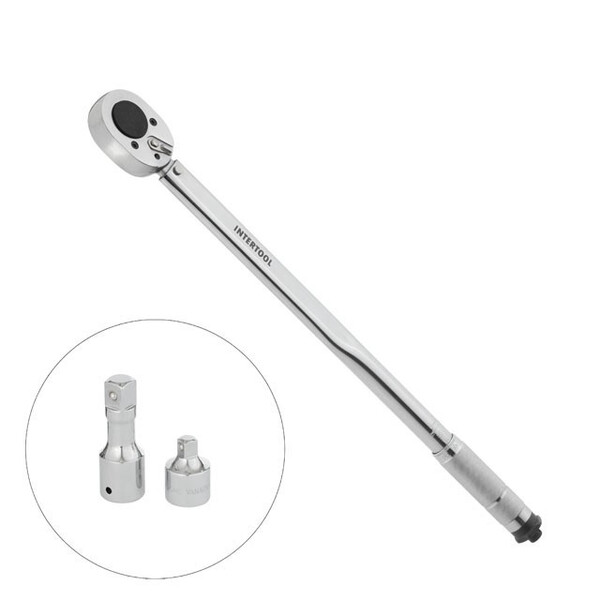 Ключ динамометричний 3/4" 70-420 NM, перехідник 3/4" x 1/2'', подовжувач 100 мм 3/4" INTERTOOL XT-9010