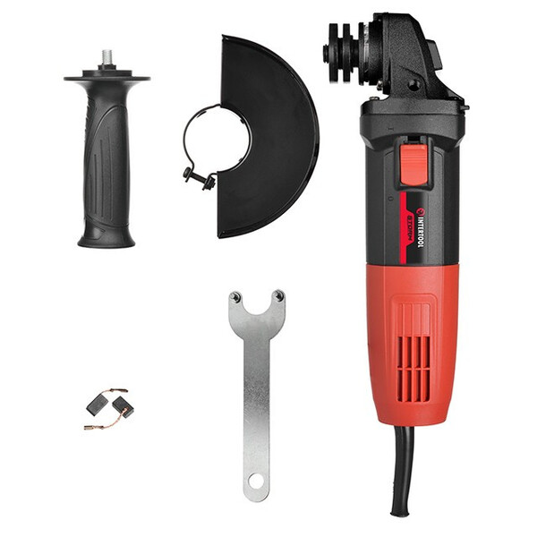 Шлифовальная машина угловая 850Вт, диаметр круга 125мм, 11000 об/мин INTERTOOL WT-0221