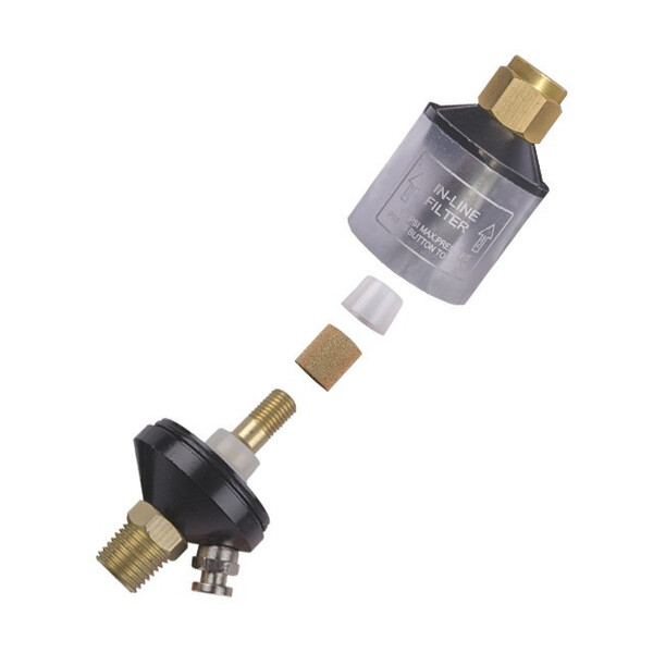 Міні-фільтр для фарбувального пістолета 1/4" в металевому корпусі, картридж - пінометал INTERTOOL PT-1403