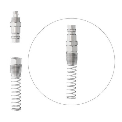 Перехідник з пружиною зі спірального або прямого шланга 5,5х8 мм на відповідну частину швидкороз'ємного