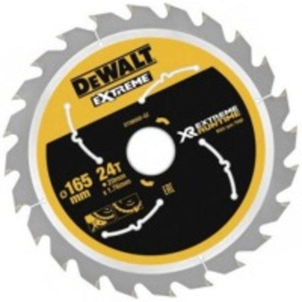 Акс.інстр DeWALT Диск пильний XR, 165х20мм, 24 зубів (DT99560)