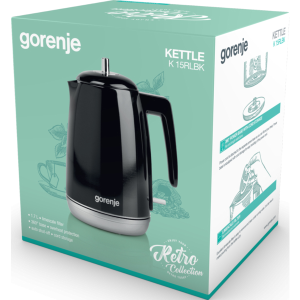 Електрочайник Gorenje K 15 RLBK (LD-K3042)