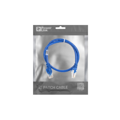 2E Cat 6,UTP,RJ45, 26AWG ,7/0.16 Cu, 0.50 m,PVC, Blue