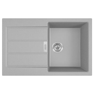 Franke Мойка кухонная Sirius, тектонайт, прямоуг., с крылом, 780х500х200мм, чаша- 1, накладная, 2 S2D 611-78, серый