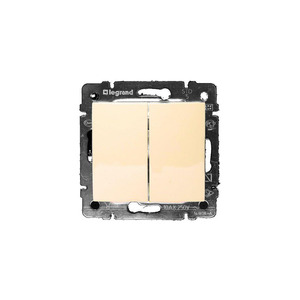Legrand Выключатель двухклавишный 10АХ 250 автоматические клеммы (Valena Classic) [слоновая кость]