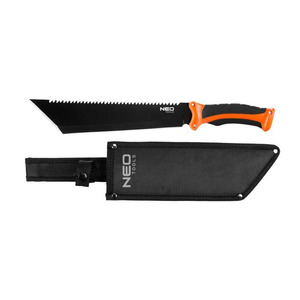 Neo Tools 63-117 Мачете Full Tang, 40см, лезвие 25.5см, 3Cr13, ручка ABS + TPR, пила на обухе, нейлоновый чехол