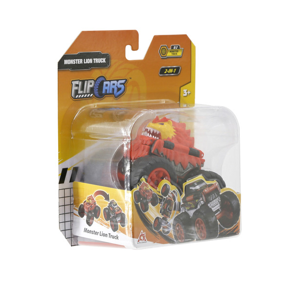 Машинка-трансформер Flip Cars 2 в 1 Монстр-трак Лев