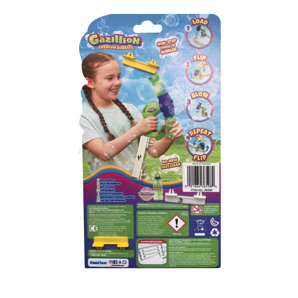 Генератор мильних бульбашок Gazillion напівавтоматичний, бластер в Набірі р-н 118мл