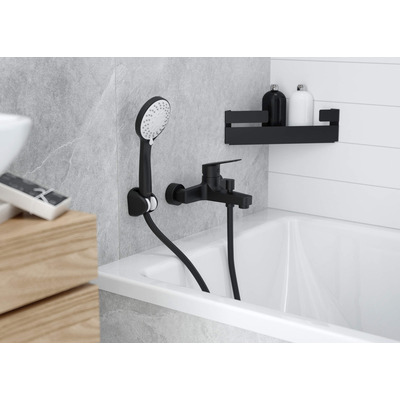 Deante Смеситель для ванны Jasmin, дл. излива - 150мм, неповоротный, 1 рычаг, черный