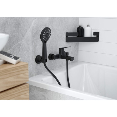 Deante Смеситель для ванны Jasmin, дл. излива - 150мм, неповоротный, 1 рычаг, черный