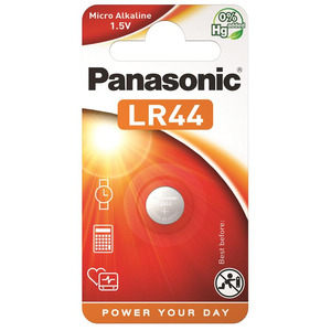 Батарейка Panasonic LR44 bat(1.5B) Alkaline 1шт (LR-44EL/1B)