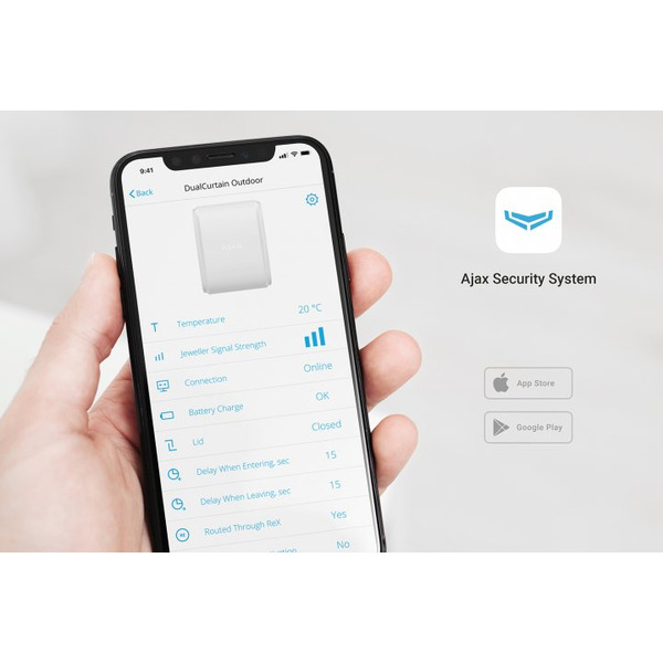 Бездротовий датчик руху" штора" Ajax DualCurtain Outdoor білий