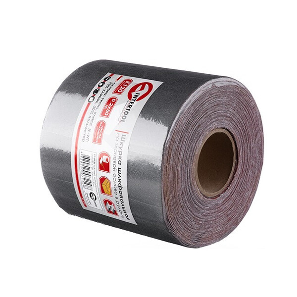 Шкурка шліфувальна на тканинній основі К120, 20cм x 50м INTERTOOL BT-0721