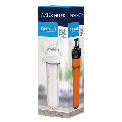 Ecosoft Фильтр магистральный 10", прозрачная колба, подкл. 1/2, с полипропиленовым картриджем