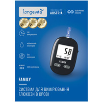Глюкометр LONGEVITA Family Система для вимірювання глюкози в крові