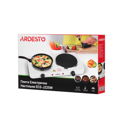 ARDESTO Электроплитка ECS-J225W - 2 конфорки горизонт. 2500 Вт / белая