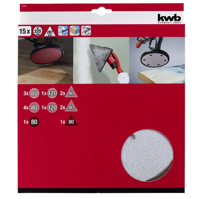 Набір шліф. паперу Einhell, 225мм, 15шт (491065)