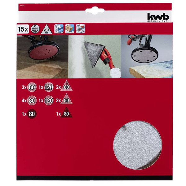 Набір шліф. паперу Einhell, 225мм, 15шт (491065)