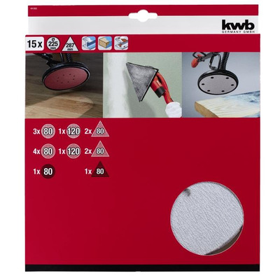 Набір шліф. паперу Einhell, 225мм, 15шт (491065)