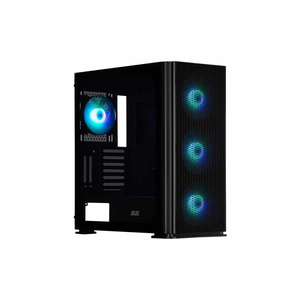 Корпус 2E Gaming Vertex GI01B, без БЖ, 2xUSB 3.0, 1xUSB Type-C, 3x140mm ARGB, 1x120mm ARGB, controller with remote, TG Side Panel, EATX, чорний