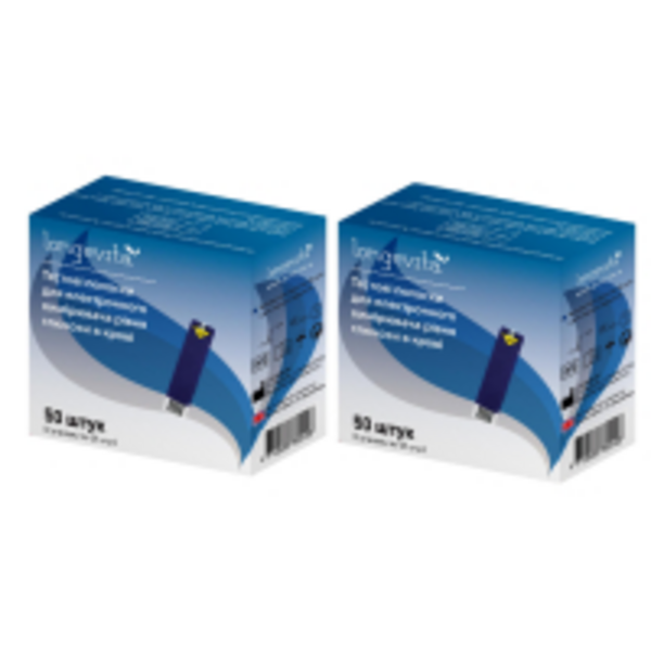 Глюкометр LONGEVITA Тестові полоски 100 шт. (25х2)+ (25х2)