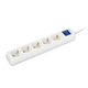 Мережевий подовжувач 2Е 5XSchuko з вимикачем, 3G*1.5мм2, 3м, white
