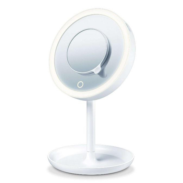 Дзеркало косметичне Beurer настільне, сенсорне керув., 3хАА в комплекті, білий