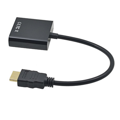 Перехідник HDMI M - VGA F чорний (без звуку) OEM