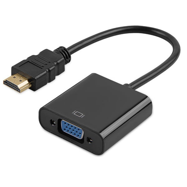 Перехідник HDMI M - VGA F чорний (без звуку) OEM