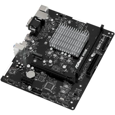 Материнська плата  ASRock N100M (Quad-Core N100 3.4GHz, 1xDDR4 DIMM, VGA/HDMI/DP, 1*PCIe, 2xSATAIII, M.2, GLan, mATX)