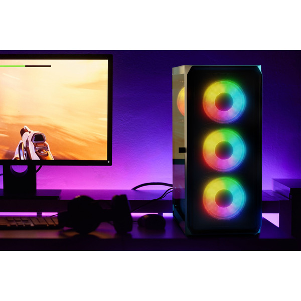 Корпус LogicConcept PORTOS MESH+GLASS ARGB fans 4x120mm BLACK без БЖ ATX