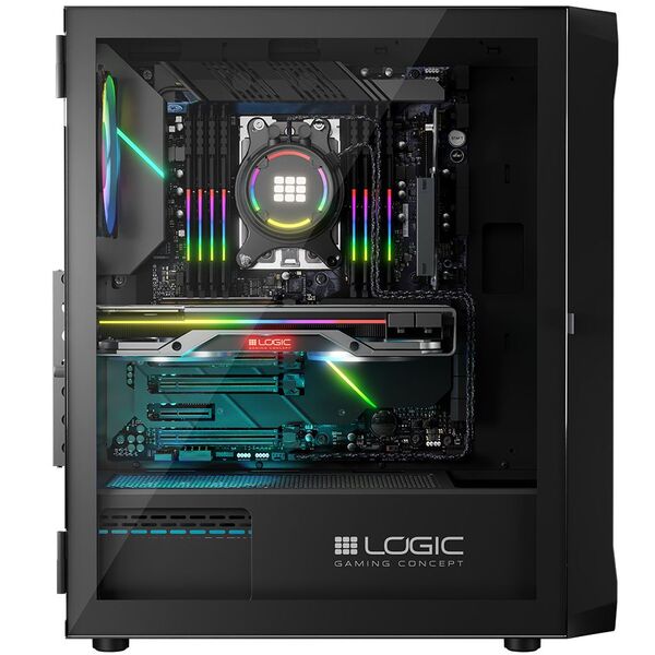 Корпус LogicConcept PORTOS MESH+GLASS ARGB fans 4x120mm BLACK без БЖ ATX