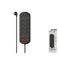 Подовжувач-фільтр мережевий Hama 10хТип F,  3х1.5мм2, 16А, 2м, черный