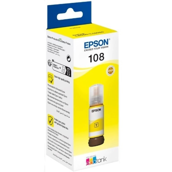 Водорозчинні чорнила Epson EcoTank 108 Yellow (C13T09C44A)
