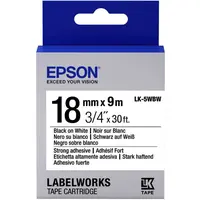 Картридж зі стрічкою Epson LabelWorks LK5WBW Strong Adhesive 18 мм 9 м Black/White (C53S655012)