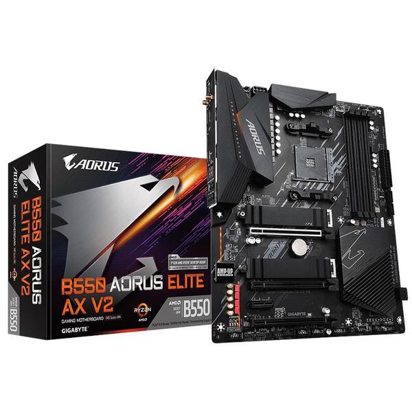 Материнська плата GIGABYTE B550 AORUS ELITE AX V2 sAM4 B550 4xDDR4 M.2 HDMI DP ATX