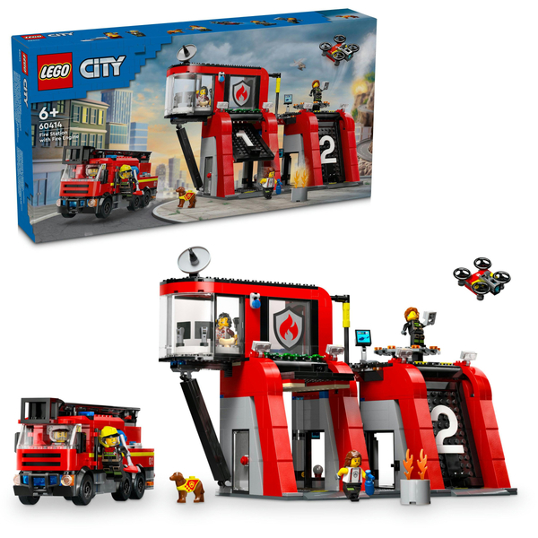 Конструктор LEGO City Пожежне депо з пожежною машиною