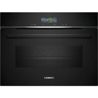 Духова шафа Siemens електрична компактна, 45л, A, дисплей, конвекція, ф-ція мікрохвиль, чорний