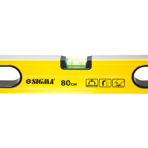 Рівень магнітний 3 капсули + вічко 80см SIGMA (3732081)